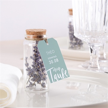 Glasfläschchen mit Korken Taufe silbernes kreuz - vue 2