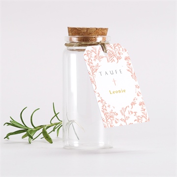 Glasfläschchen mit Korken Taufe vintage natur