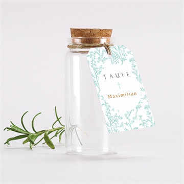 Glasfläschchen mit Korken Taufe vintage vogel