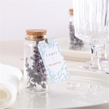 Glasfläschchen mit Korken Taufe vintage vogel - vue 2