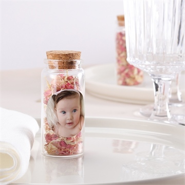 Glasfläschchen mit Korken Taufe titelstory - sticker - vue 2