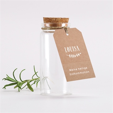 Glasfläschchen mit Korken Kommunion erstkommunion