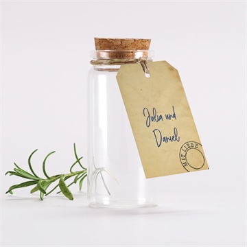 Glasfläschchen mit Korken Hochzeit hochzeitstelegramm