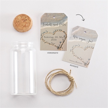 Glasfläschchen mit Korken Hochzeit strandliebe - vue 3