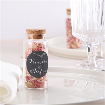 Glasfläschchen mit Korken Hochzeit retro ausgefallen - sticker - vue 2