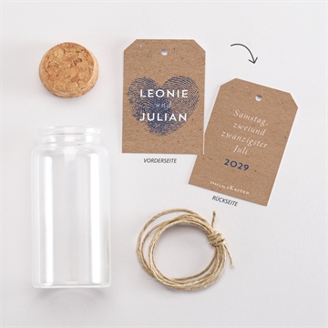 Glasfläschchen mit Korken Hochzeit einzigartige fingerabdrücke - vue 3