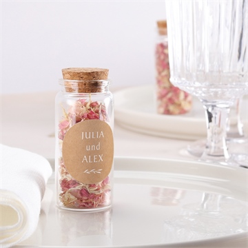 Glasfläschchen mit Korken Hochzeit boheme schick - sticker - vue 2