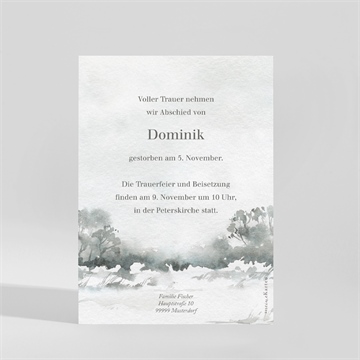 Trauerkarte verschneite landschaft - vue 2