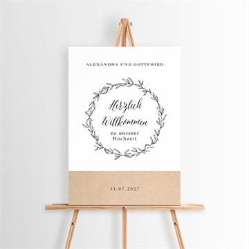 Willkommensschild Hochzeit schick mit schleife