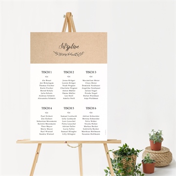 Sitzplan Hochzeit schick mit schleife - vue 2