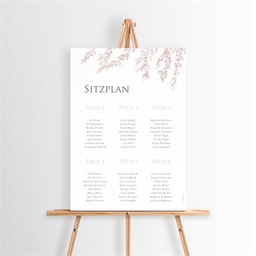 Sitzplan Hochzeit goldene weide