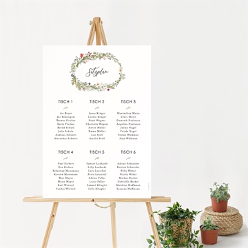 Sitzplan Hochzeit gravur mit ländlichem motiv - vue 2