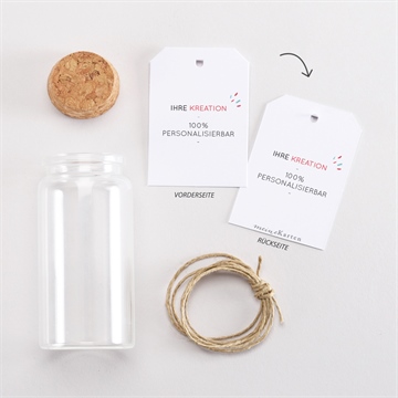 Glasfläschchen mit Korken Taufe blanco glasflasche anhänger - vue 3