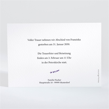 Trauerkarte lavendelzweig - vue 2