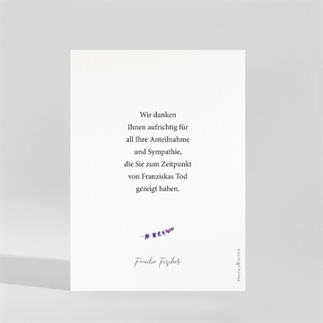 Trauerdanksagung lavendelzweig - vue 2