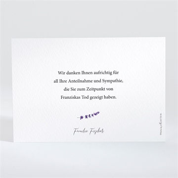 Trauerdanksagung lavendelzweig - querformat - vue 2