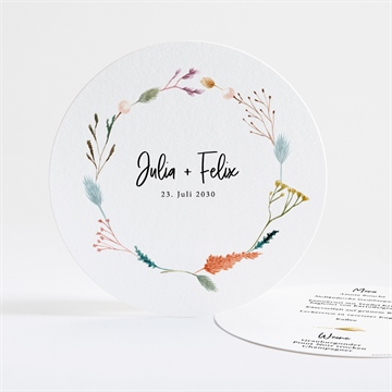 Menükarte Hochzeit landkunst - rund