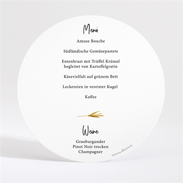 Menükarte Hochzeit landkunst - rund - vue 2