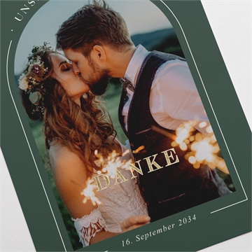 Dankeskarte Hochzeit du und ich - gold - vue 3