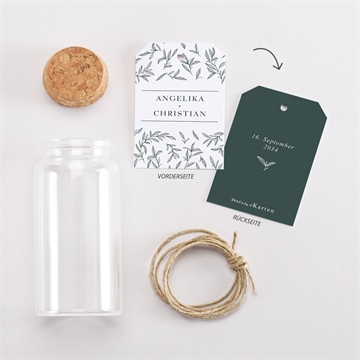 Glasfläschchen mit Korken Hochzeit du und ich - vue 3