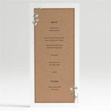 Menükarte Hochzeit blumenverziert - vue 2