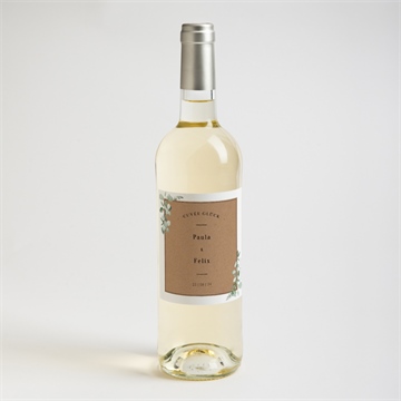 Flaschenetikett Hochzeit blumenverziert - vue 2