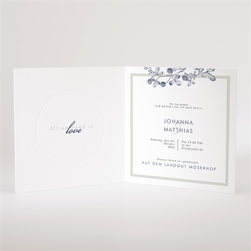 Hochzeitseinladung blühender zweig - prägung - vue 3