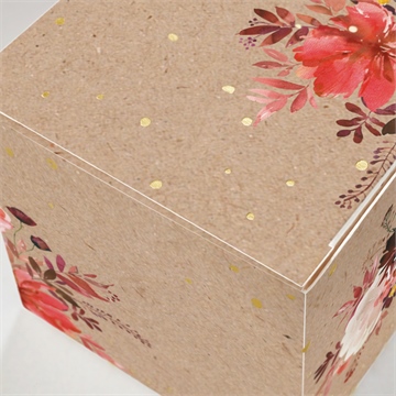 Geschenkbox Hochzeit floral - gold - vue 2