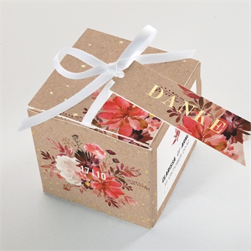 Geschenkbox Hochzeit floral - gold - vue 4