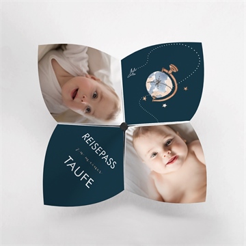 Einladung Taufe reisepass zur taufe - origami - vue 2