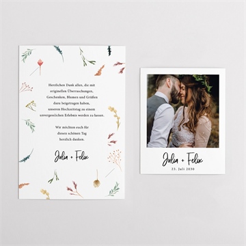 Dankeskarte Hochzeit landkunst - duo - vue 4