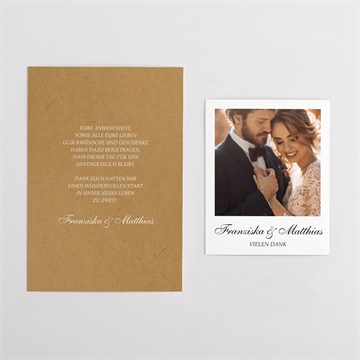 Dankeskarte Hochzeit weiße blüten - duo - vue 4