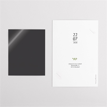 Dankeskarte Hochzeit blätterschmuck - duo - vue 5