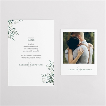 Dankeskarte Hochzeit olivenzweig - duo - vue 4