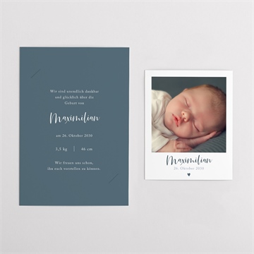 Geburtskarte magnetkarte kleines herz - duo - vue 4