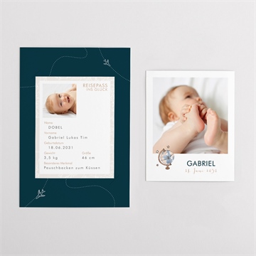 Geburtskarte mein erster reisepass - duo - vue 4