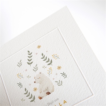 Einladung Taufe weißer bär - prägung - vue 2