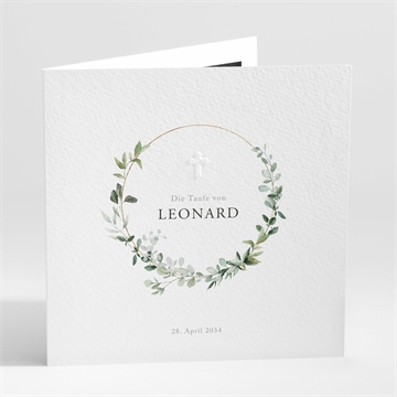 Einladung Taufe eukalyptuskranz
