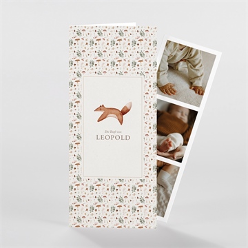 Einladung Taufe fuchs im wald - fotostreifen