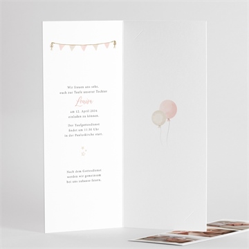 Einladung Taufe heißluftballon rosa - fotostr - vue 3