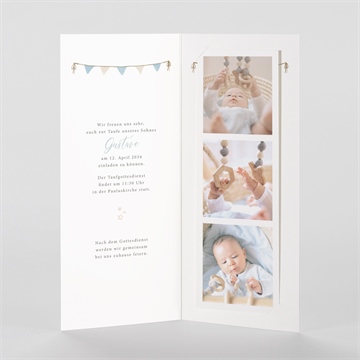 Einladung Taufe heißluftballon blau - fotostr - vue 2