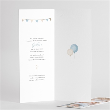 Einladung Taufe heißluftballon blau - fotostr - vue 3