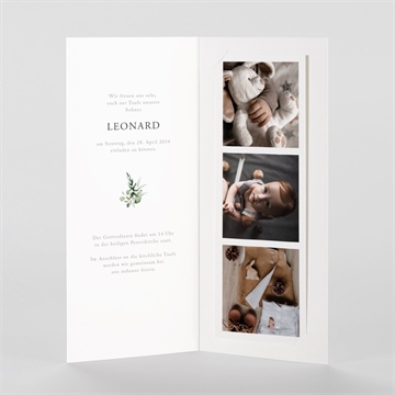 Einladung Taufe eukalyptuskranz -fotostreifen - vue 2
