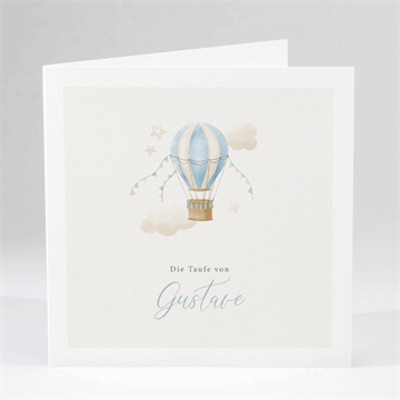 Einladung Taufe heißluftballon blau