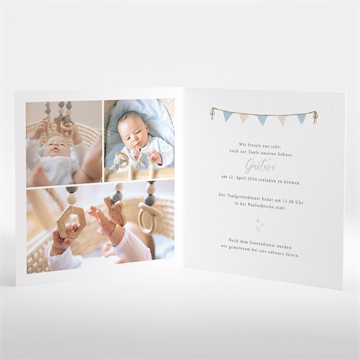 Einladung Taufe heißluftballon blau - vue 2