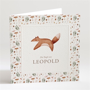 Einladung Taufe fuchs im wald - prägung