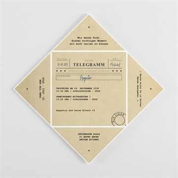 Einladung Taufe telegramm zur taufe - origami - vue 3