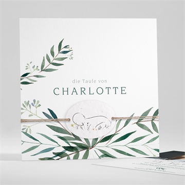 Einladung Taufe pflanzenschmuck - saatpapier