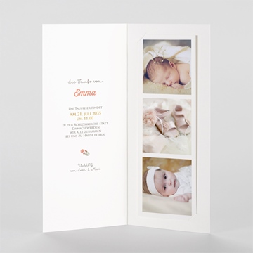 Einladung Taufe blumenalphabet - fotostreifen - vue 2