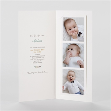 Einladung Taufe blumenalphabet junge-fotostrei - vue 2